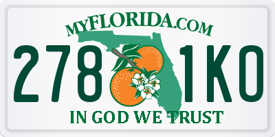 FL license plate 2781KO