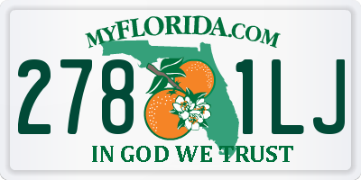 FL license plate 2781LJ