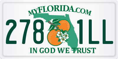 FL license plate 2781LL