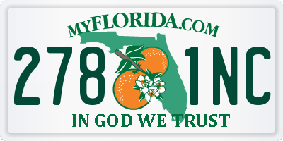 FL license plate 2781NC