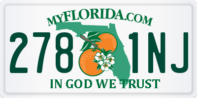 FL license plate 2781NJ