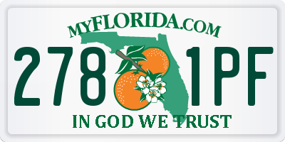 FL license plate 2781PF