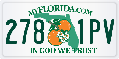 FL license plate 2781PV