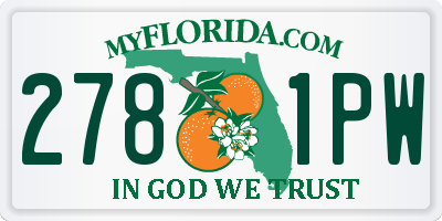 FL license plate 2781PW