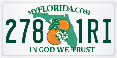 FL license plate 2781RI