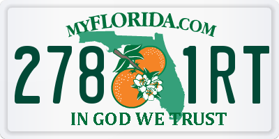 FL license plate 2781RT