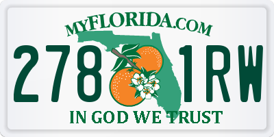 FL license plate 2781RW