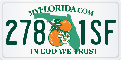 FL license plate 2781SF
