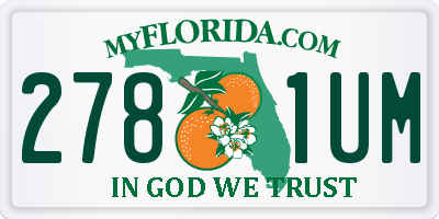 FL license plate 2781UM
