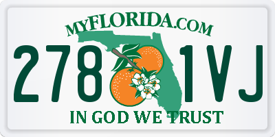 FL license plate 2781VJ