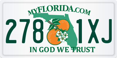 FL license plate 2781XJ