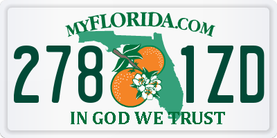 FL license plate 2781ZD
