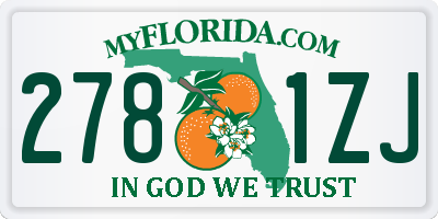 FL license plate 2781ZJ
