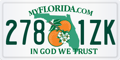 FL license plate 2781ZK