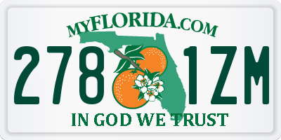FL license plate 2781ZM