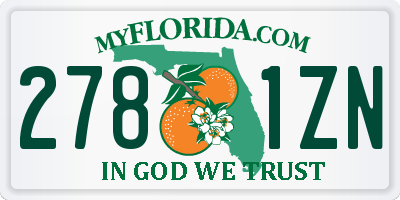 FL license plate 2781ZN