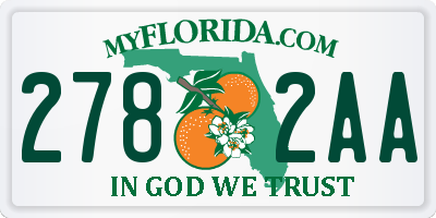 FL license plate 2782AA