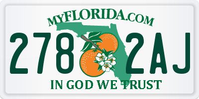 FL license plate 2782AJ