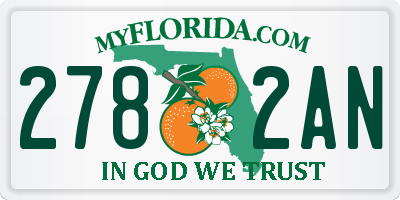 FL license plate 2782AN