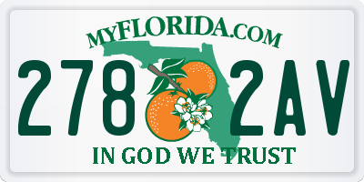 FL license plate 2782AV