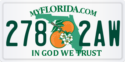 FL license plate 2782AW