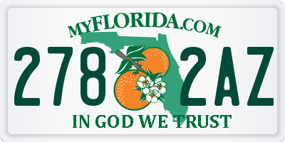 FL license plate 2782AZ