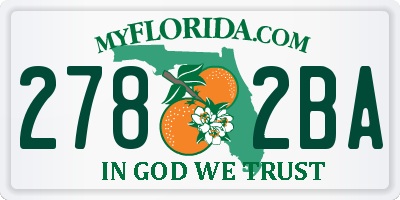 FL license plate 2782BA