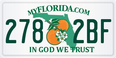FL license plate 2782BF