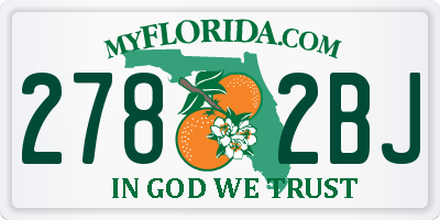 FL license plate 2782BJ