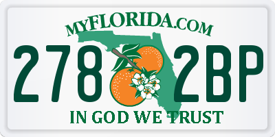 FL license plate 2782BP