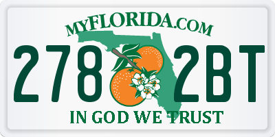 FL license plate 2782BT