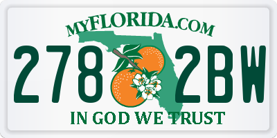 FL license plate 2782BW
