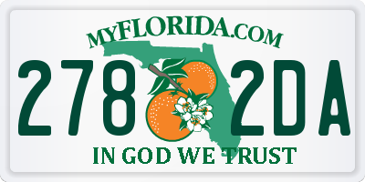 FL license plate 2782DA