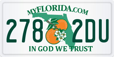 FL license plate 2782DU