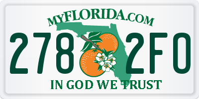 FL license plate 2782FO