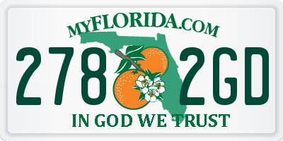 FL license plate 2782GD