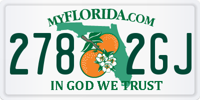 FL license plate 2782GJ