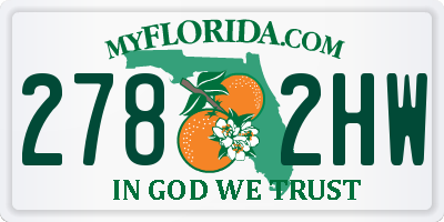 FL license plate 2782HW