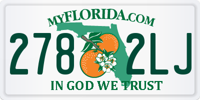 FL license plate 2782LJ