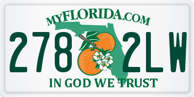 FL license plate 2782LW