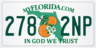 FL license plate 2782NP