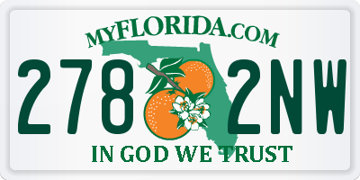 FL license plate 2782NW