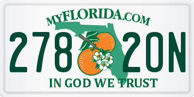 FL license plate 2782ON