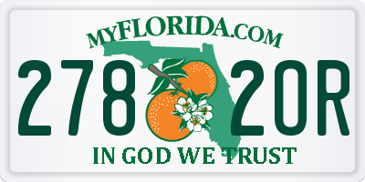 FL license plate 2782OR