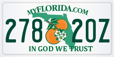 FL license plate 2782OZ