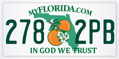 FL license plate 2782PB