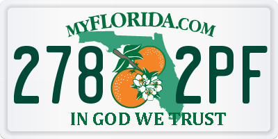 FL license plate 2782PF