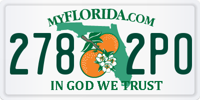 FL license plate 2782PO