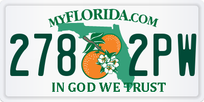 FL license plate 2782PW