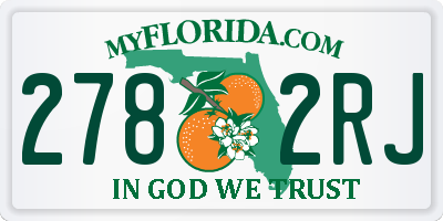 FL license plate 2782RJ